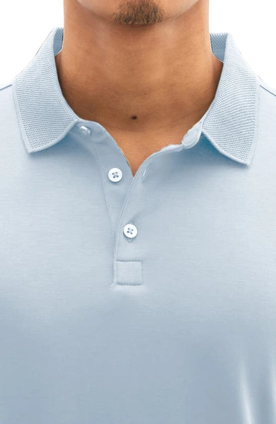 Shop Robert Barakett Georgia Long Sleeve Polo In Blue Haze