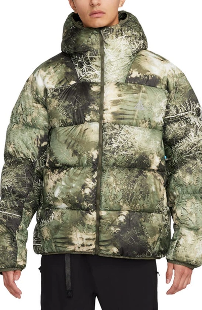 Shop Nike Acg Lunar Lake Primaloft® Water Repellent Puffer Jacket In Oil Green/ Medium Olive