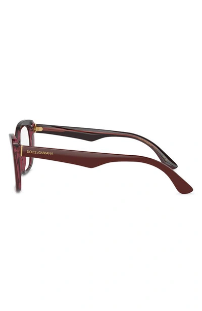 Shop Dolce & Gabbana 54mm Cat Eye Optical Glasses In Bordeaux