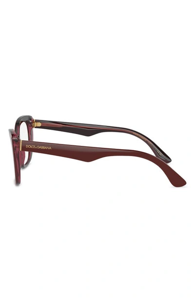 Dolce & Gabbana 54mm Cat Eye Optical Glasses In Bordeaux