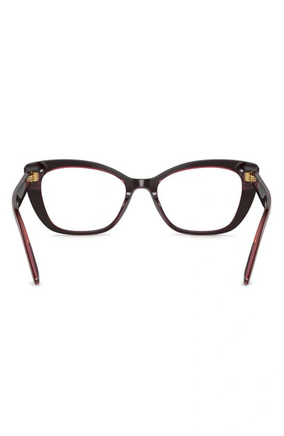 Shop Dolce & Gabbana 54mm Cat Eye Optical Glasses In Bordeaux