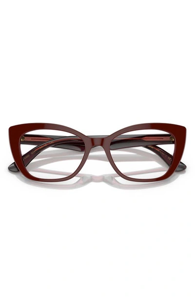 Shop Dolce & Gabbana 54mm Cat Eye Optical Glasses In Bordeaux