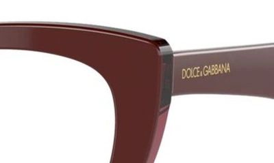 Shop Dolce & Gabbana 54mm Cat Eye Optical Glasses In Bordeaux