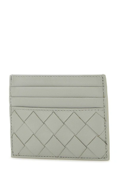 Shop Bottega Veneta Woman Grey Leather Card Holder In Gray