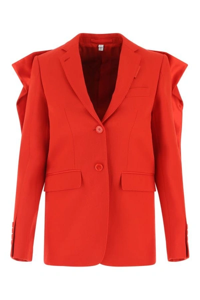 Shop Burberry Woman Red Wool Blazer