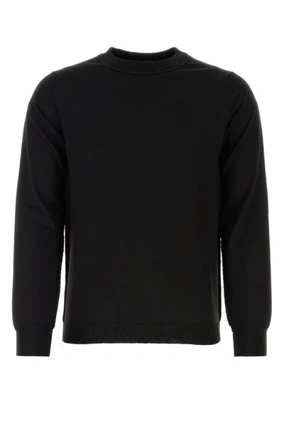 Shop Maison Margiela Man Black Wool Blend Sweater