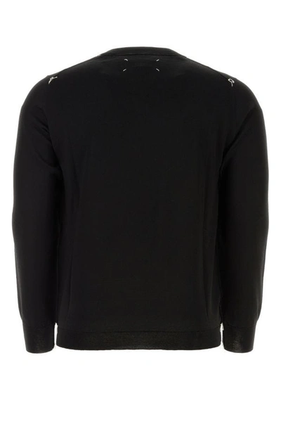 Shop Maison Margiela Man Black Wool Blend Sweater