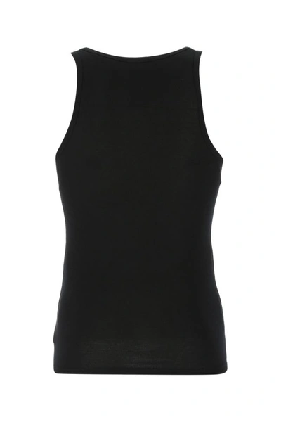 Shop Tom Ford Man Black Cotton And Modal Tank Top