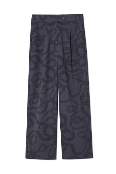 Shop Never Fully Dressed Charcoal Snake Arden Trousers