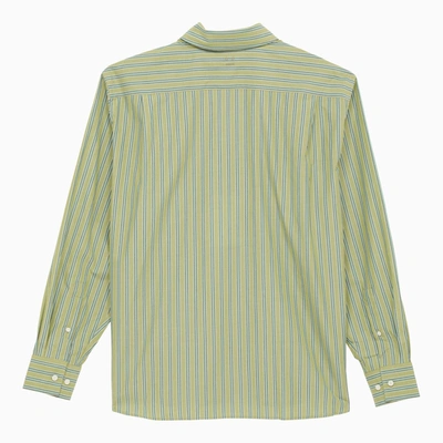 Shop Acne Studios Classic Bright Green/dark Green Striped Shirt