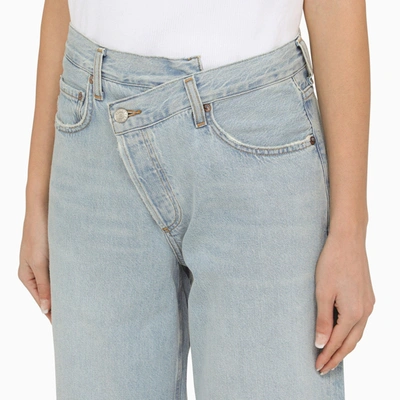 Shop Agolde Light Blue Denim Destructured Jeans