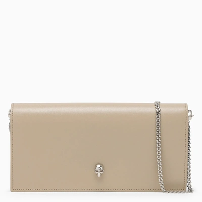 Shop Alexander Mcqueen Alexander Mc Queen Camel Beige Chain Wallet In Leather