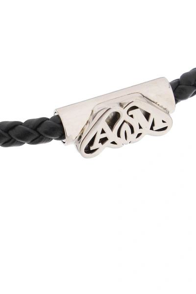 Shop Alexander Mcqueen Seal Leather Bracelet