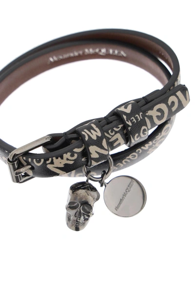 Shop Alexander Mcqueen Skull Double Wrap Bracelet