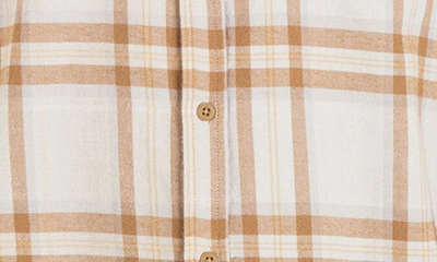 Shop Hurley Portland Plaid Organic Cotton Flannel Button-up Shirt In Bone