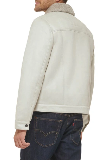 Shop Levi's Faux Shearling Lined Trucker Jacket In Cream