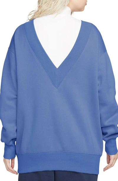 Shop Nike Phoenix Oversize Fleece Sweatshirt In Polar/ Sail