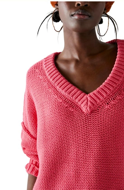 Shop Free People Alli V-neck Sweater In Strawberry Spritz