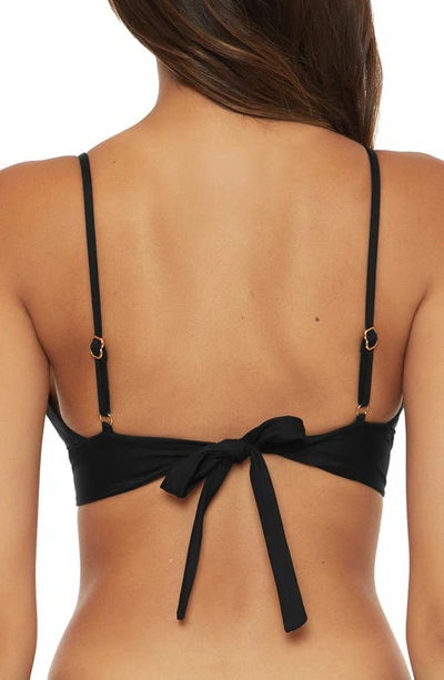 Shop Becca Colorcode U-wire Shirred Bikini Top In Black