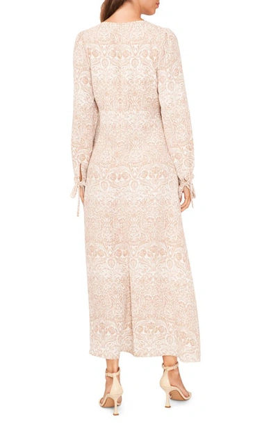 Halogen Print Long Sleeve Maxi Dress In New Ivory