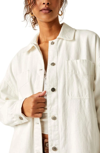 Shop Free People Madison City Twill Jacket In Optic White