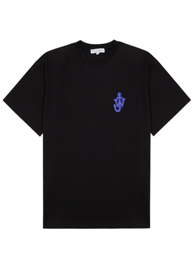 Shop Jw Anderson Logo Cotton T-shirt In Black