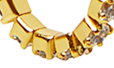 Shop Argento Vivo Sterling Silver Tennis Chain Hoop Earrings In Gold