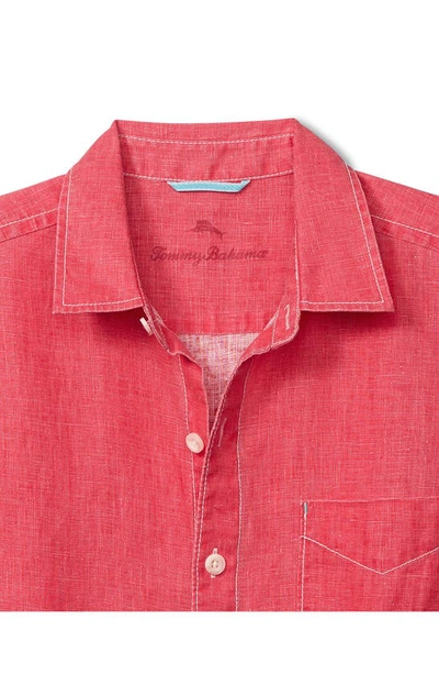 Shop Tommy Bahama Sea Glass Breezer Classic Fit Button-up Linen Shirt In Teaberry