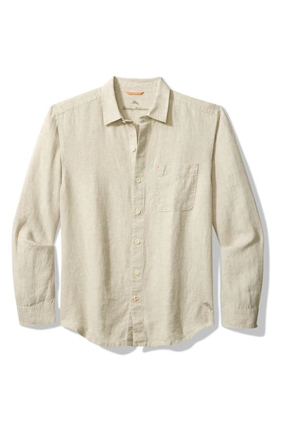 Shop Tommy Bahama Sea Glass Breezer Classic Fit Button-up Linen Shirt In Natural