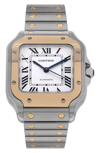 Shop Watchfinder & Co. Cartier  Santos Automatic Bracelet Watch, 40mm In Silver