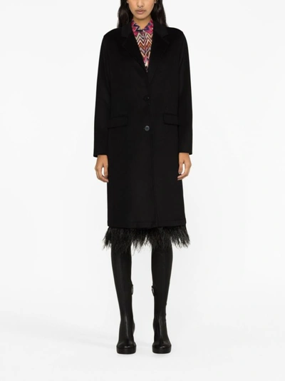 Shop Twinset Black Belted Coats