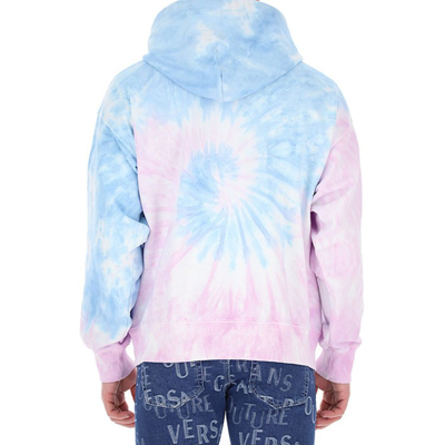 Shop Versace Jeans Couture Hooded Sweatshirt In Blue