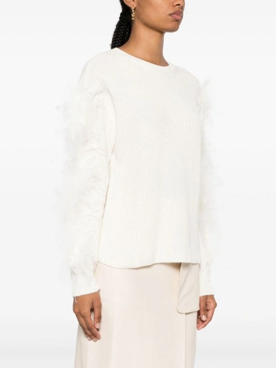 Shop Twinset White Ribbed Sweaters