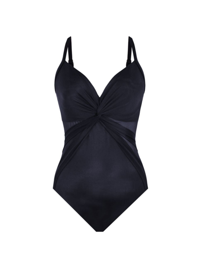 Shop Miraclesuit Swim Women's Network News Belle One-piece Swimsuit In Black