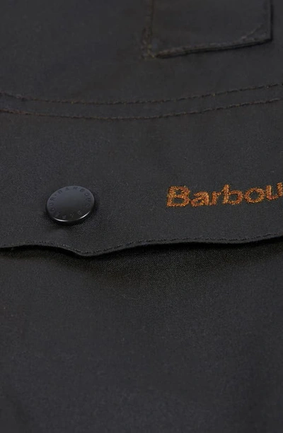 Shop Barbour Kids' Beaufort Water Resistant Waxed Jacket In Olive