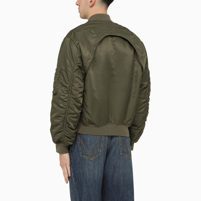 Shop Alexander Mcqueen Alexander Mc Queen Convertible Khaki Nylon Bomber Jacket