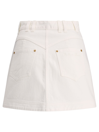 Shop Balmain Denim Skirt