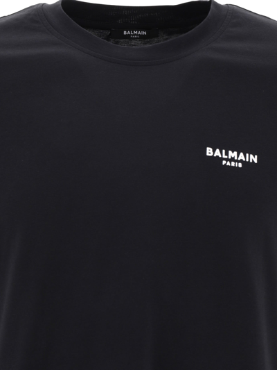 Shop Balmain T Shirt With Flocked  Paris Logo
