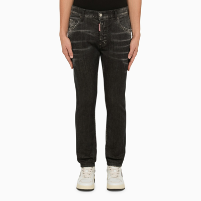 Shop Dsquared2 Black Regular Denim Jeans