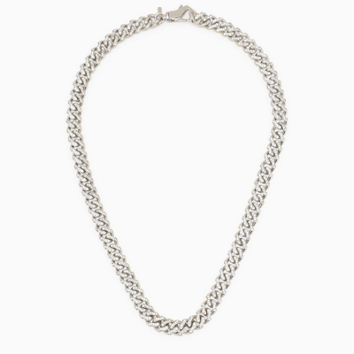 Emanuele Bicocchi 925 Silver Chain Necklace With Crystals In Metallic