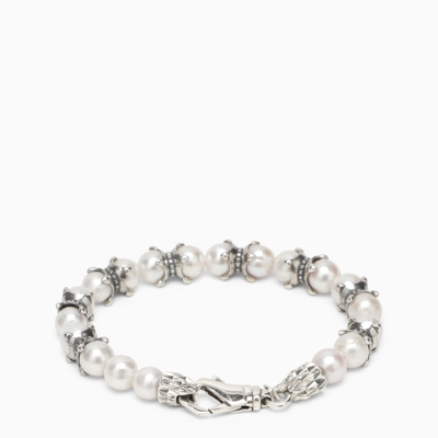 Shop Emanuele Bicocchi Silver 925 Bracelet With Pearls And Claws