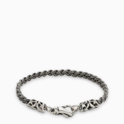 Shop Emanuele Bicocchi Silver 925 Braided Bracelet