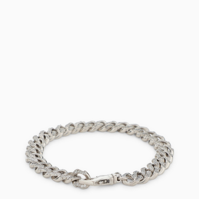 Shop Emanuele Bicocchi Sterling Silver 925 Chain Bracelet With Small Crystals