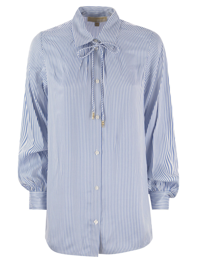 Shop Michael Kors Striped Viscose Shirt With Front Fastening