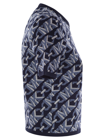 Shop Michael Kors Short Sleeved Jacquard Pullover With Logo