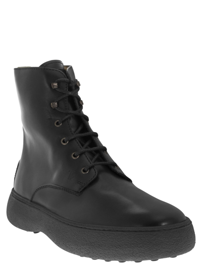 Shop Tod's Leather Lace Up Boot