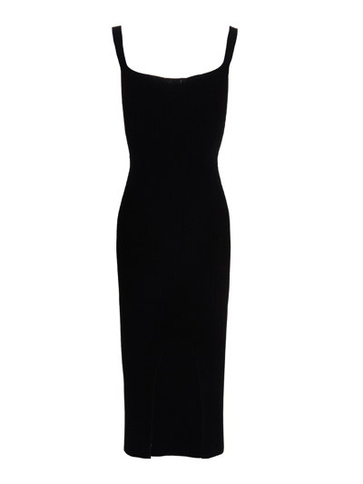 Shop Khaite Nina Midi Dress In Black