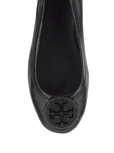 Shop Tory Burch Minnie Travel Ballet Pave In Black