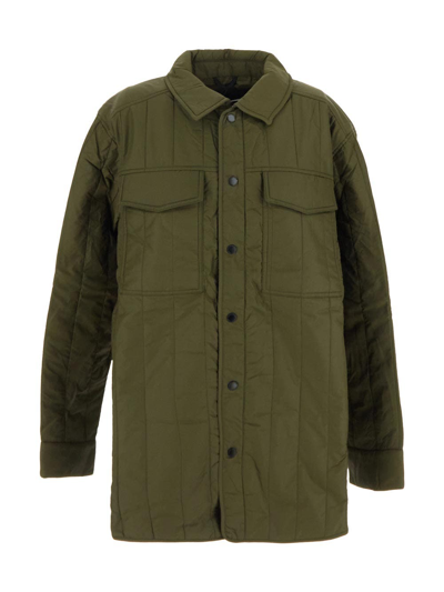 Shop Canada Goose Carlyle Quilted Shirt Jacket In Green