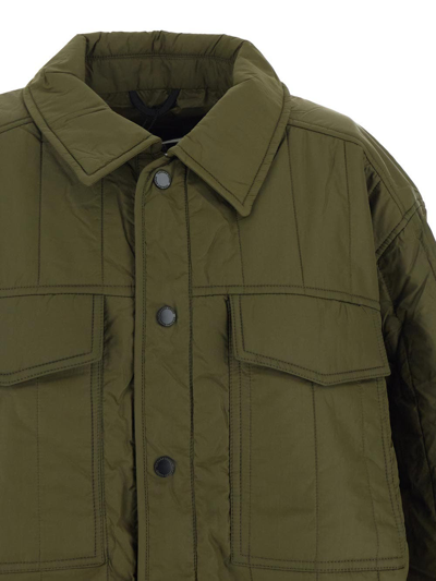Shop Canada Goose Carlyle Quilted Shirt Jacket In Green